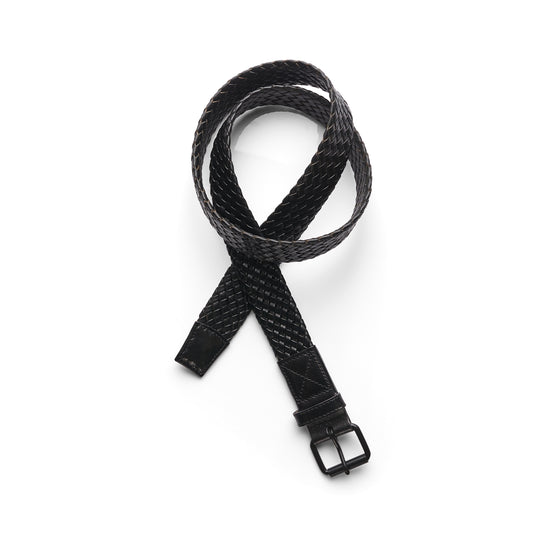 Braided Leather Belt Black