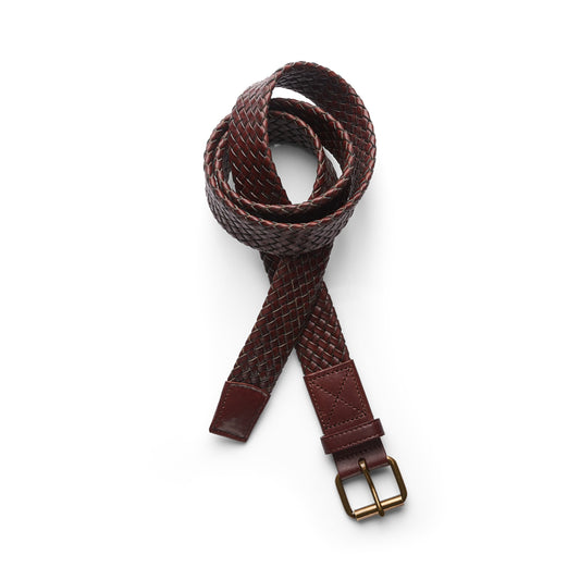 Braided Leather Belt Brown