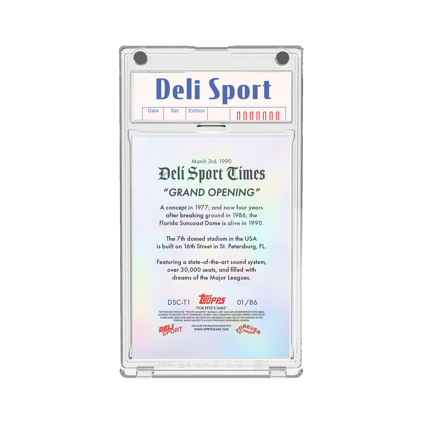 Deli Sport Card T-1 1986 Authentic Roof Relic